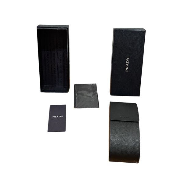NEW PRADA AUTHENTIC EYEGLASSES SUNGLASSES BLACK LARGE MAGNETIC CASE CLOTH - Picture 1 of 6